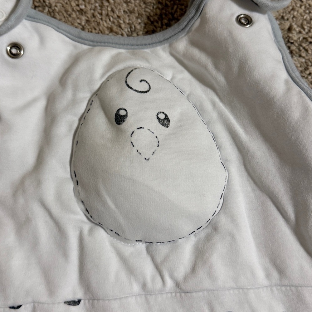 Nested Bean White and Gray Sleep Sack - Picture 2 of 7